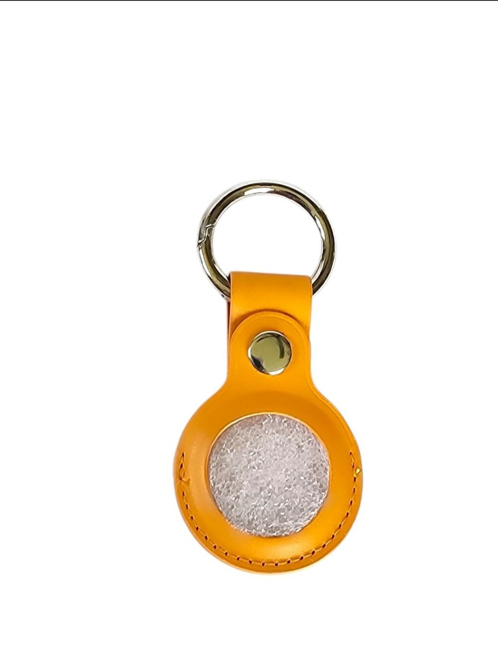 Mustard Yellow Leather Keychain Airtag Holder